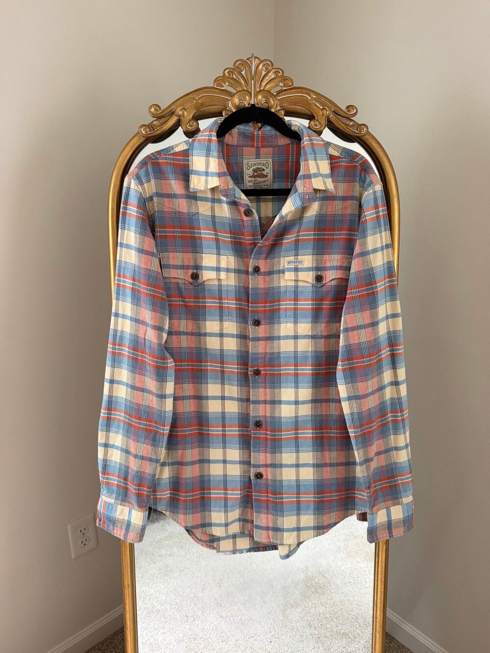 Sendero Provisions Co Mens Plaid Western Flannel Shirt Multi Color